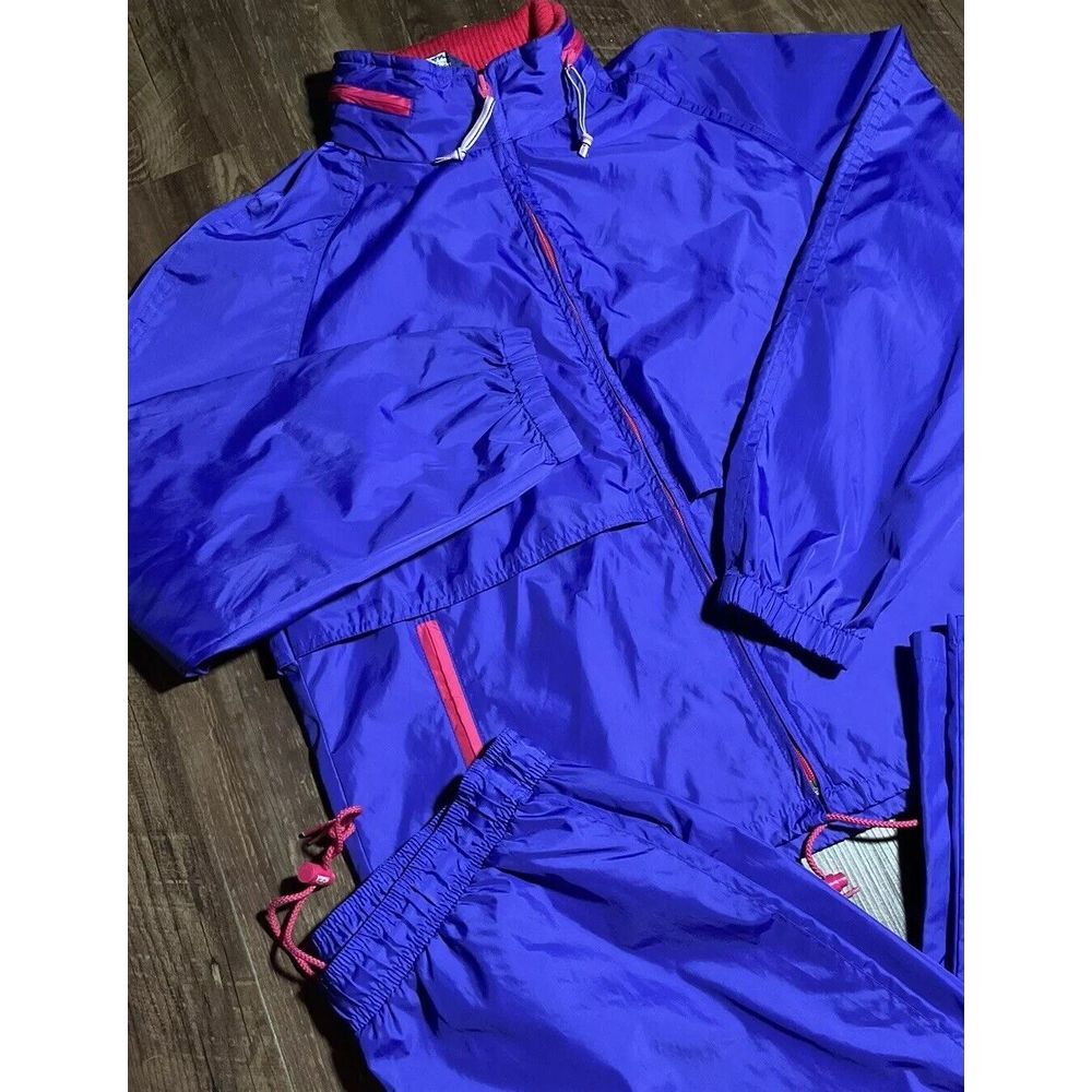 Vtg Woolrich Windbreaker Suit Womens S Purple Track Jacket Pants Athletic
